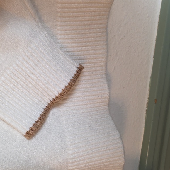 Calligraphie Dachshund Dog Intarsia Knit Crew Neck Sweater Cream Brown Medium - Picture 9 of 17